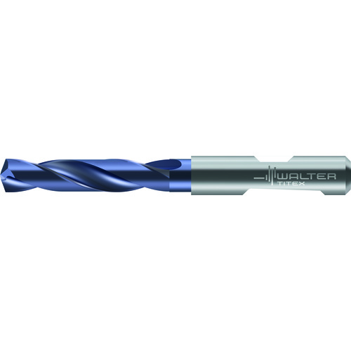 10.1 mm Dia. × 12 mm Shank × 55 mm Flute Length × 102 mm OAL, 3xD, 140 Degrees, No Coolant Exit, , Whistle Notch/Weldon Solid Carbide Drill DC150 WJ30RE
