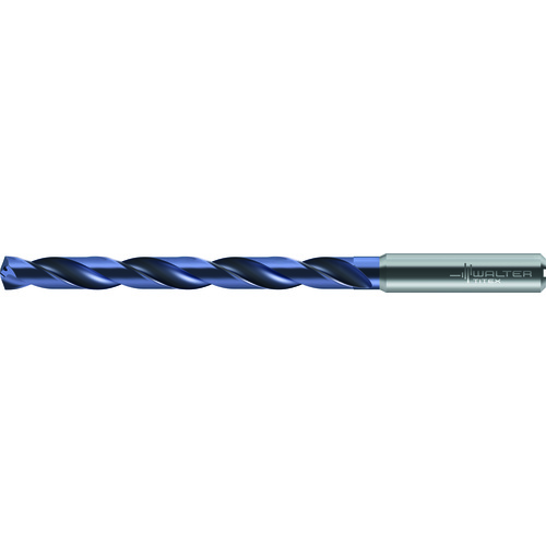 ‎6.1 mm Dia. × 8 mm Shank × 66 mm Flute Length × 106 mm OAL, 8xD, 140°, 2xD Flute, Coolant Thru, DIN 6535 HA, Round Solid Carbide Drill DC150-08-06.100A1-WJ30TA